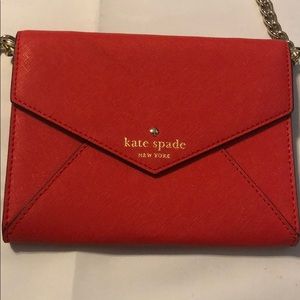 New Kate spade red mini envelope bag. Cross body